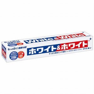 狮王（Lion） White&White亮白牙膏150g 经典大白管防蛀清新去牙垢牙龈护理