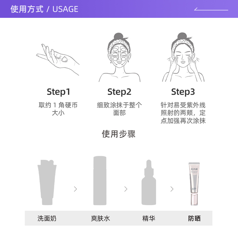 新款 怡丽丝尔 防晒隔离霜35ml 银管美白  SPF50
