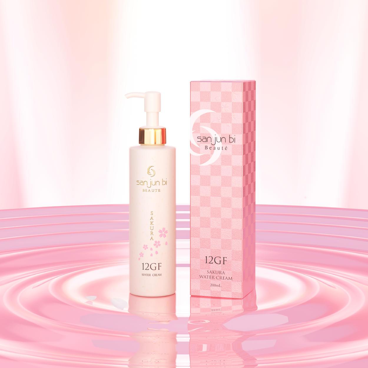 三润美金箔出水霜200ml 12GF 保湿樱花版